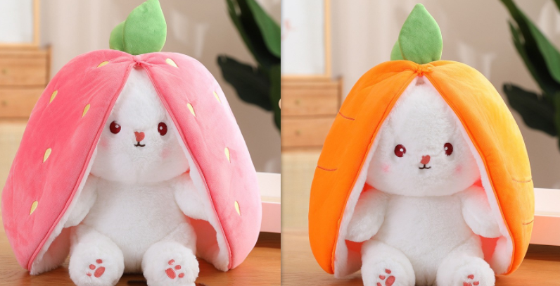 Cute Transforming Strawberry Rabbit Doll