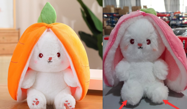 Cute Transforming Strawberry Rabbit Doll