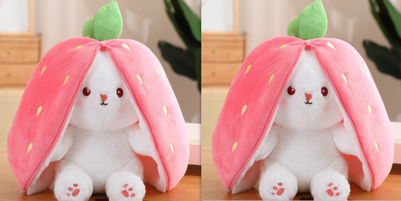 Cute Transforming Strawberry Rabbit Doll