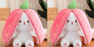 Cute Transforming Strawberry Rabbit Doll