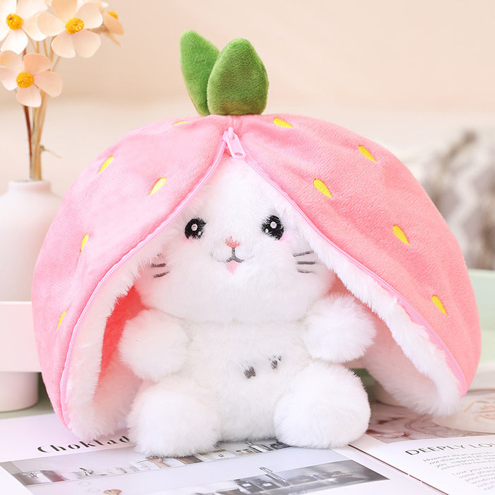 Cute Transforming Strawberry Rabbit Doll