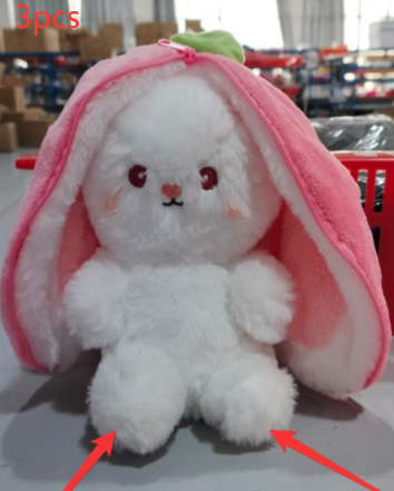 Cute Transforming Strawberry Rabbit Doll