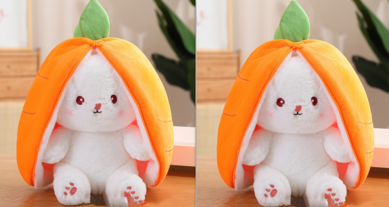 Cute Transforming Strawberry Rabbit Doll